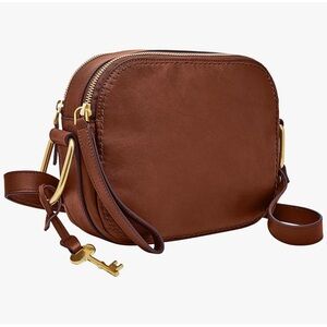 Fossil Brown Leather Crossbody Bag